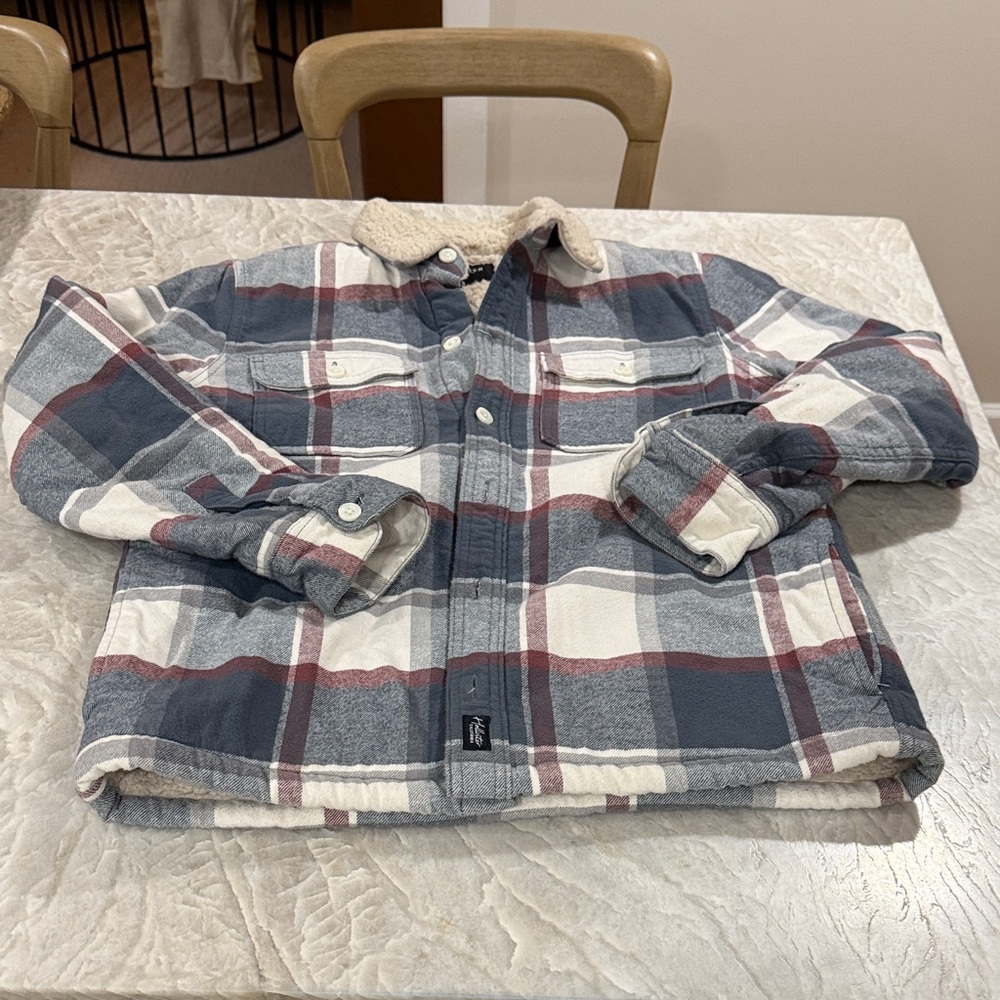 Hollister Plaid Shirt Jacket - Blue, Red, White